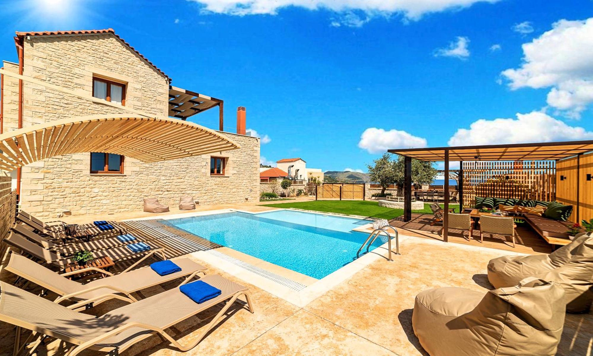 Cretan Sunrise Villa Heated Pool Dhimitrouliana ภายนอก รูปภาพ